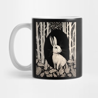 Minimalistic Rabbit Line Art Bunny Mug